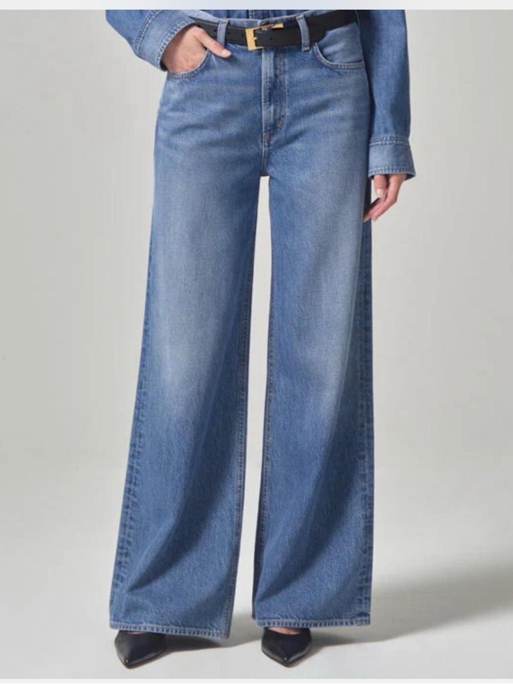 Citizens Of Humanity Light Blue High-Rise Wide Leg Jeans